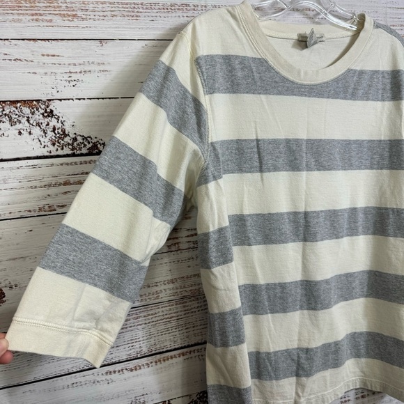 Basic Equipment scoop neck‎ striped half sleeve popover casual blouse - Picture 4 of 6